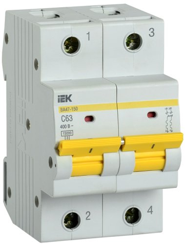 Выключатель автоматический IEK KARAT ВА47-150 2п 63А С 15кА  картинка